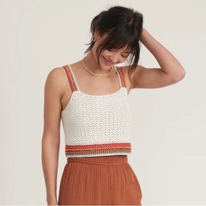 Marine Layer Caro Cropped Crochet Tank Sz S